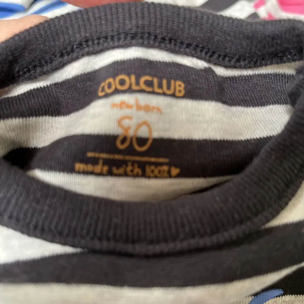 Coolclub Baby Striped Bodysuit Set Of 3 Infant Baby Long Sleeve 12-24M Size 80